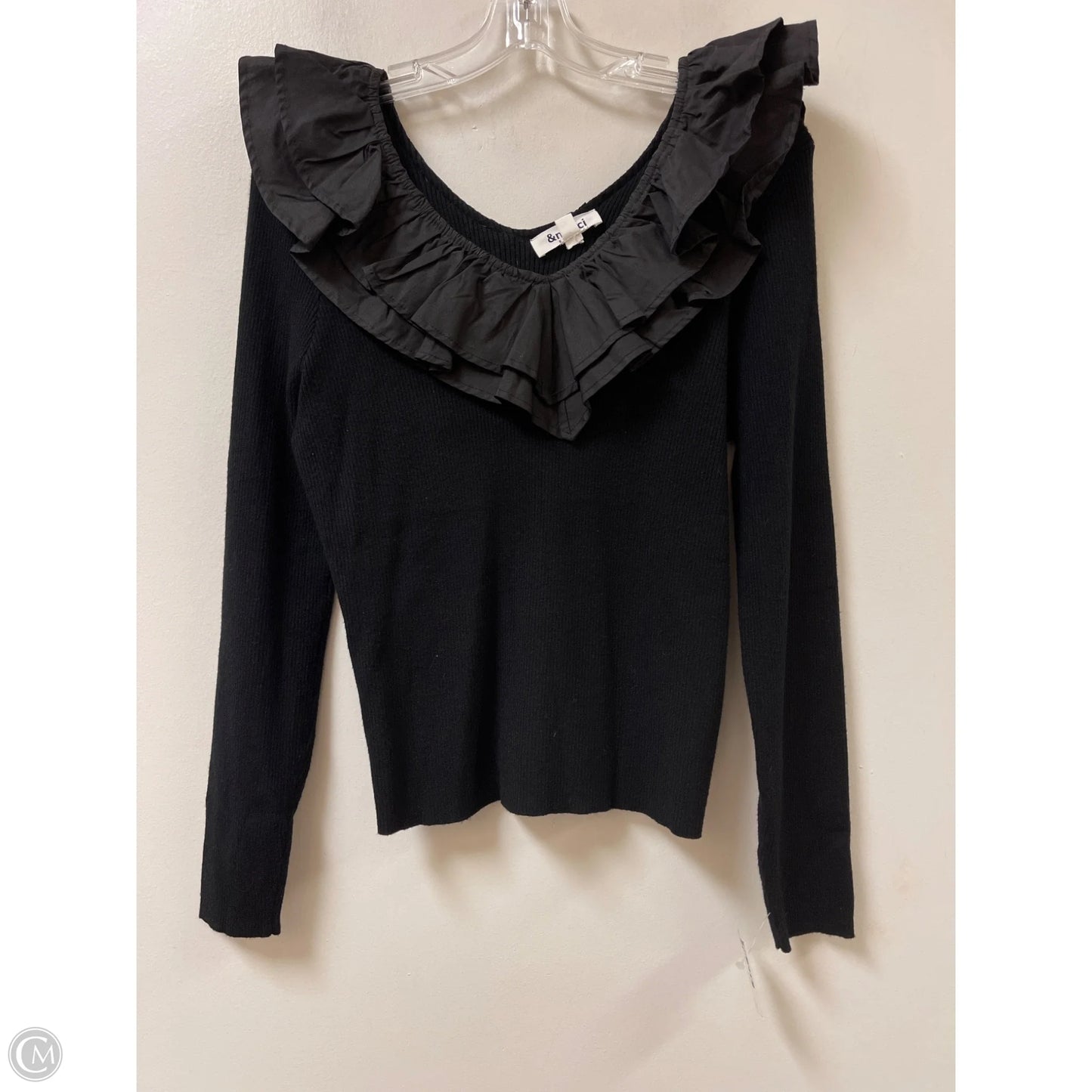 Top Long Sleeve By &merci In Black, Size: L