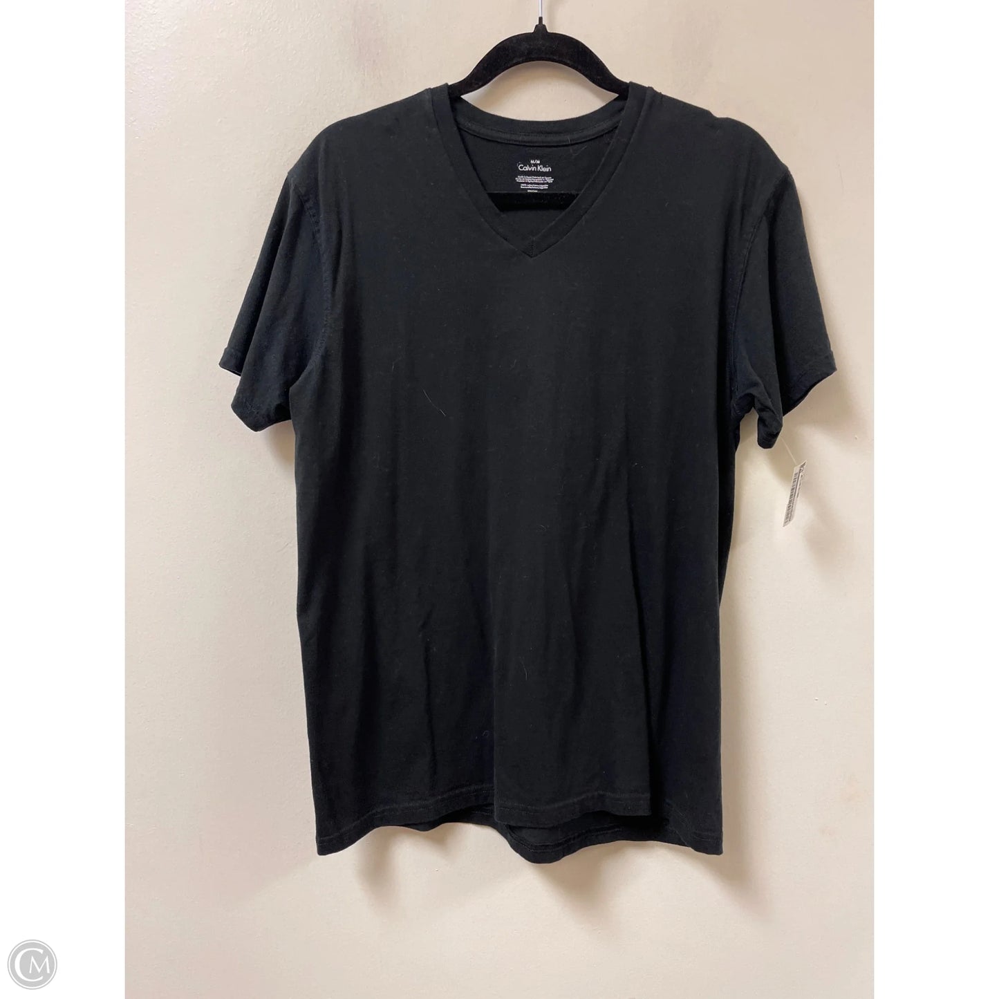 Top Short Sleeve By Calvin Klein In Black, Size: M