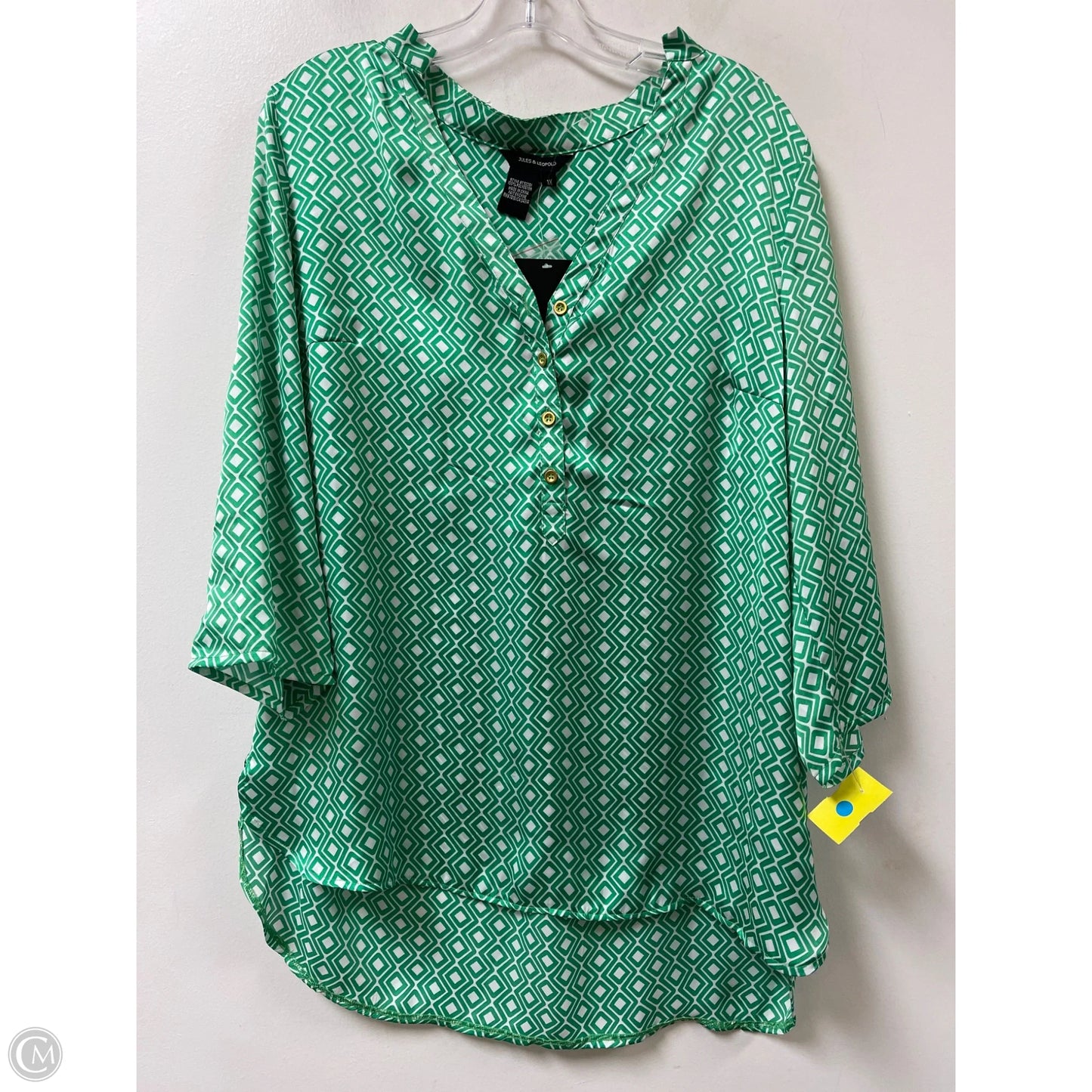Tunic Long Sleeve By Jules & Leopold In Green, Size: 1x