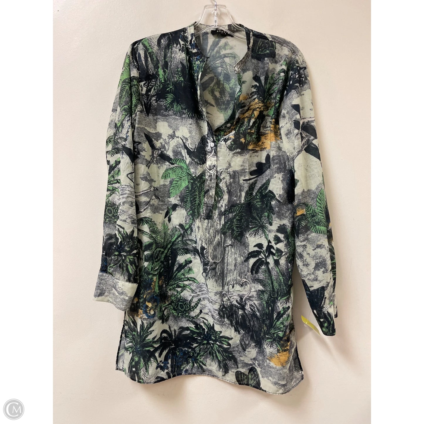 Tunic Long Sleeve By Clothes Mentor In Green, Size: L