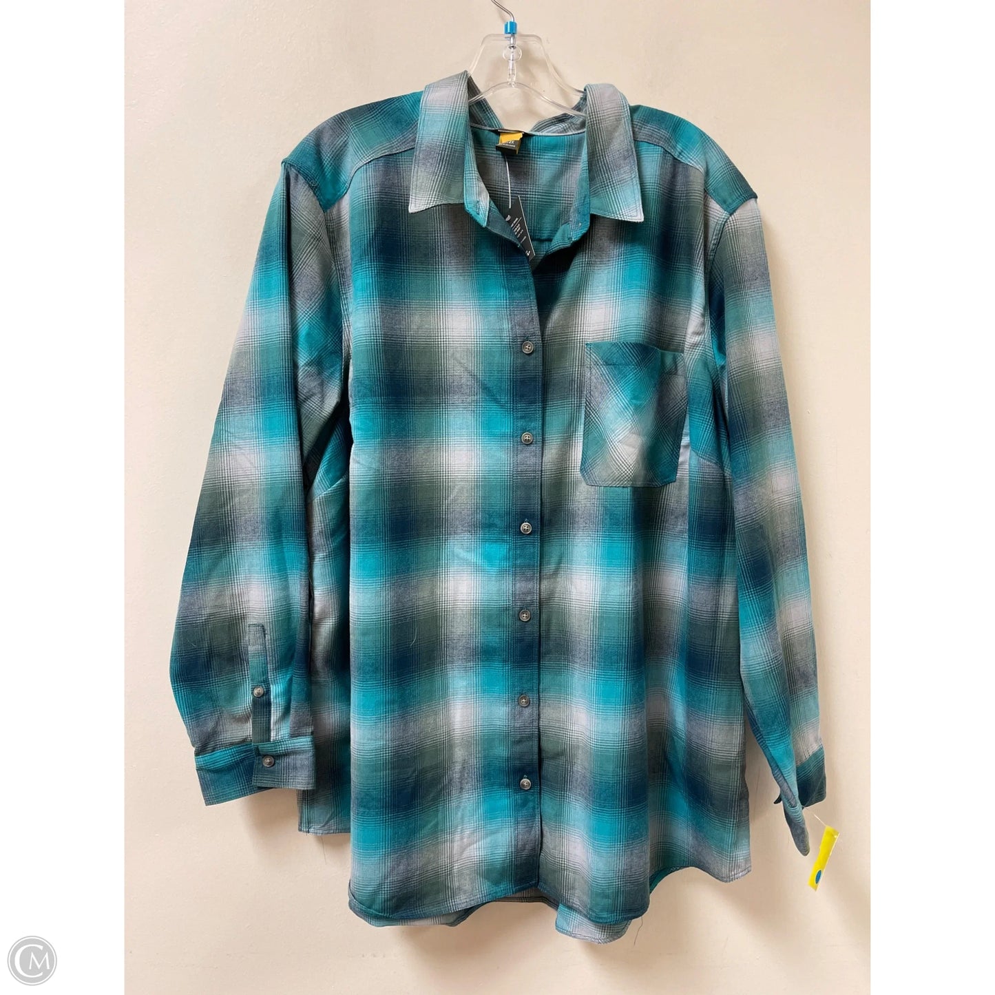 Blouse Long Sleeve By Eddie Bauer In Bronze, Size: 2x