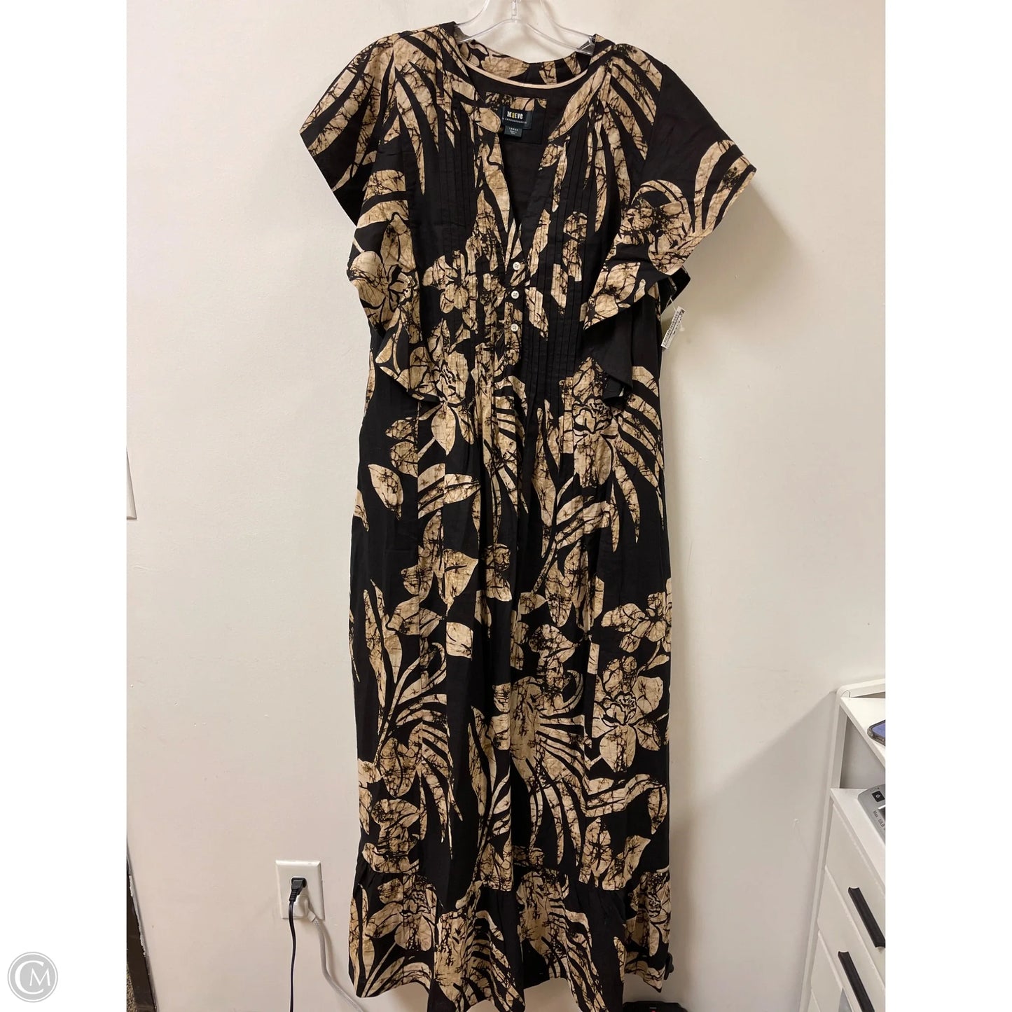 Dress Casual Maxi By Maeve In Black & Cream, Size: L