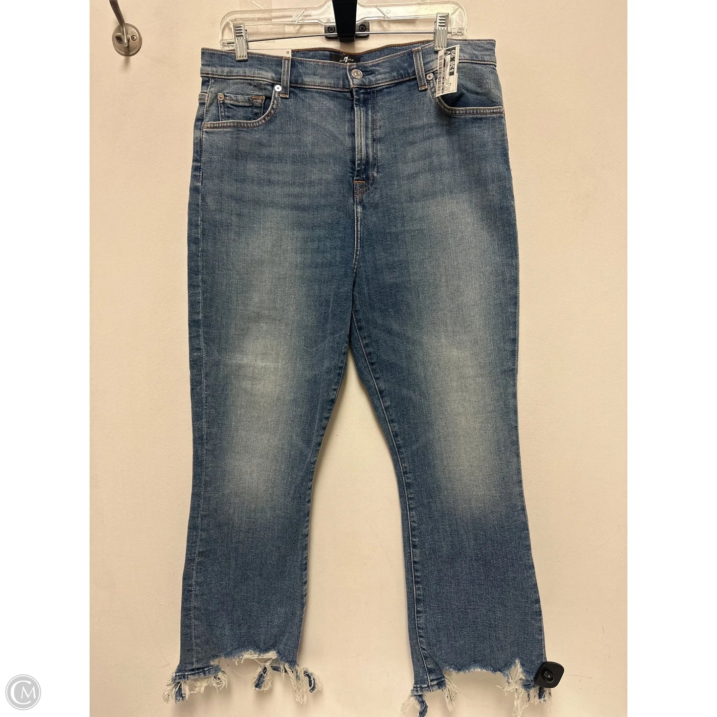 Jeans Straight By 7 For All Mankind In Blue Denim, Size: 14