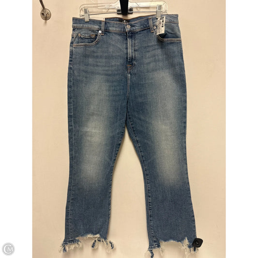 Jeans Straight By 7 For All Mankind In Blue Denim, Size: 14