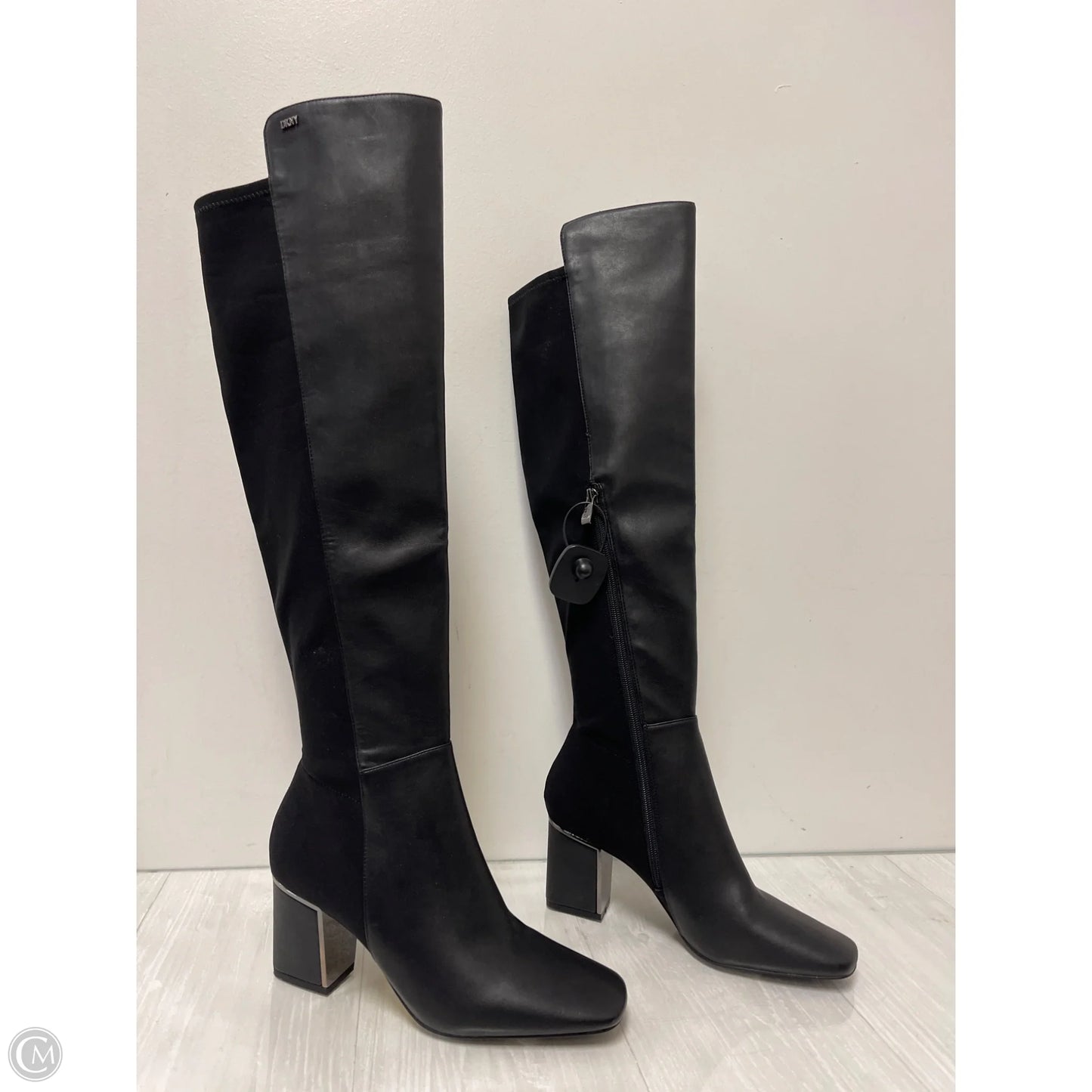 Boots Knee Heels By Dkny In Black, Size: 9