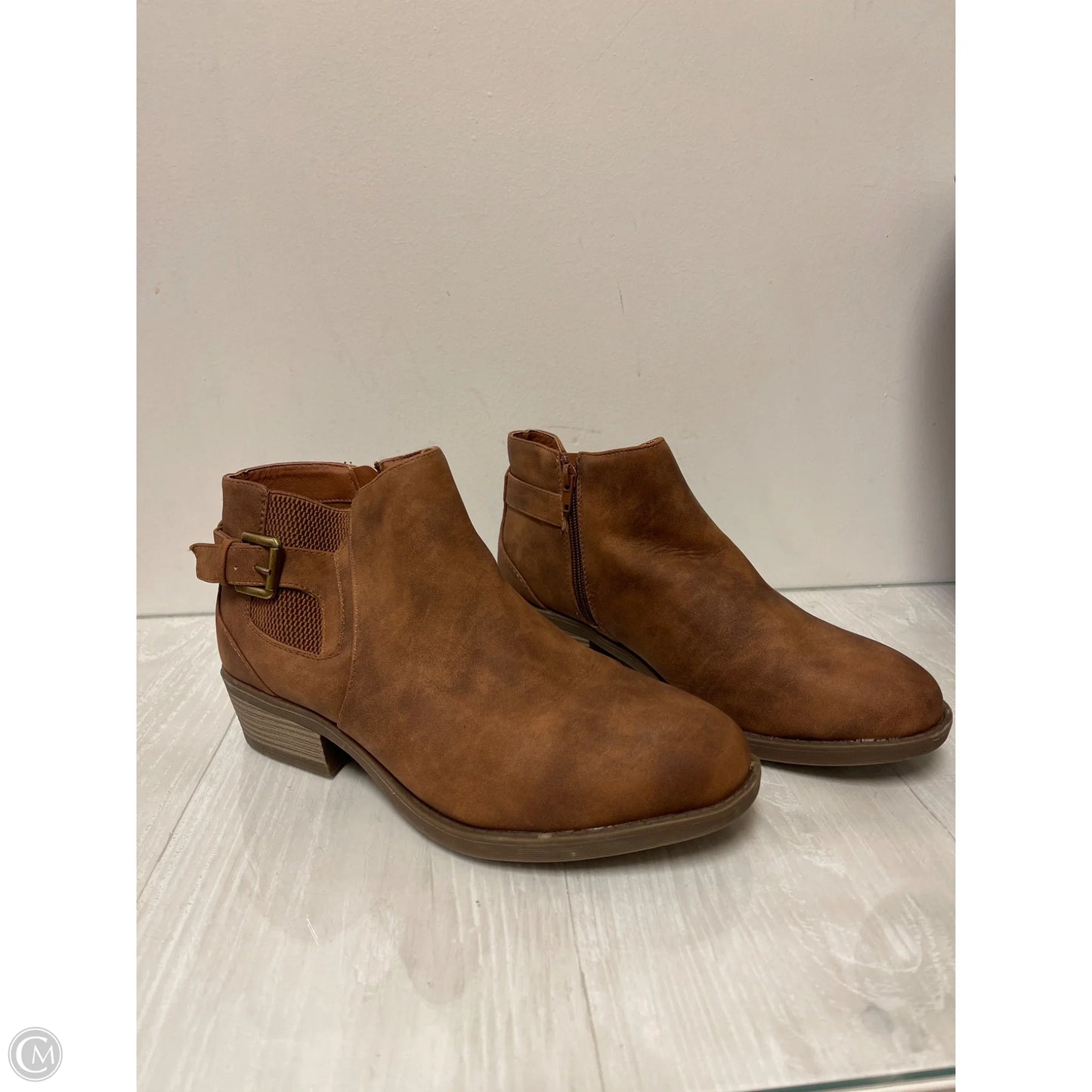 Boots Ankle Heels By Lane Bryant In Brown, Size: 11