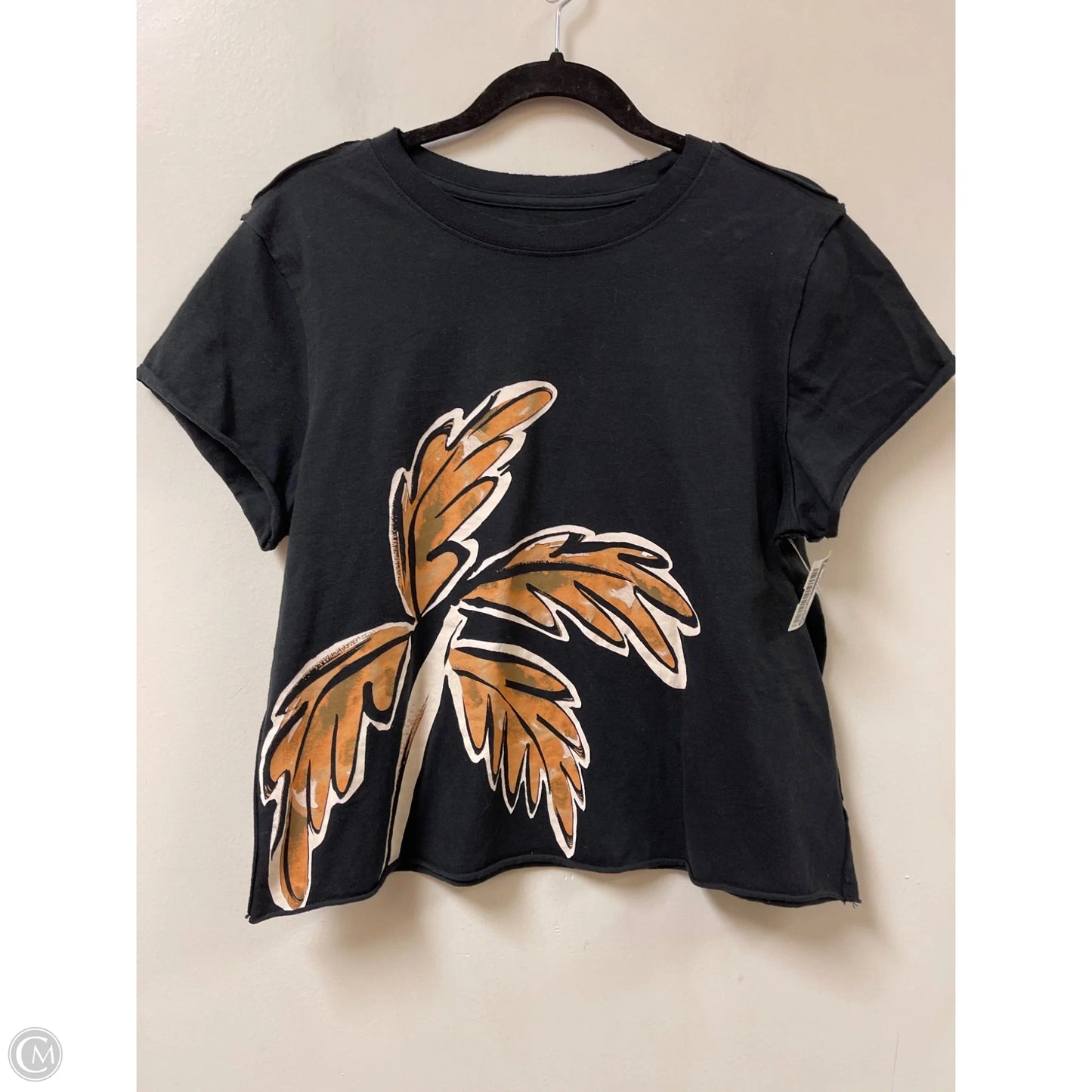 Top Short Sleeve By Anthropologie In Black, Size: S
