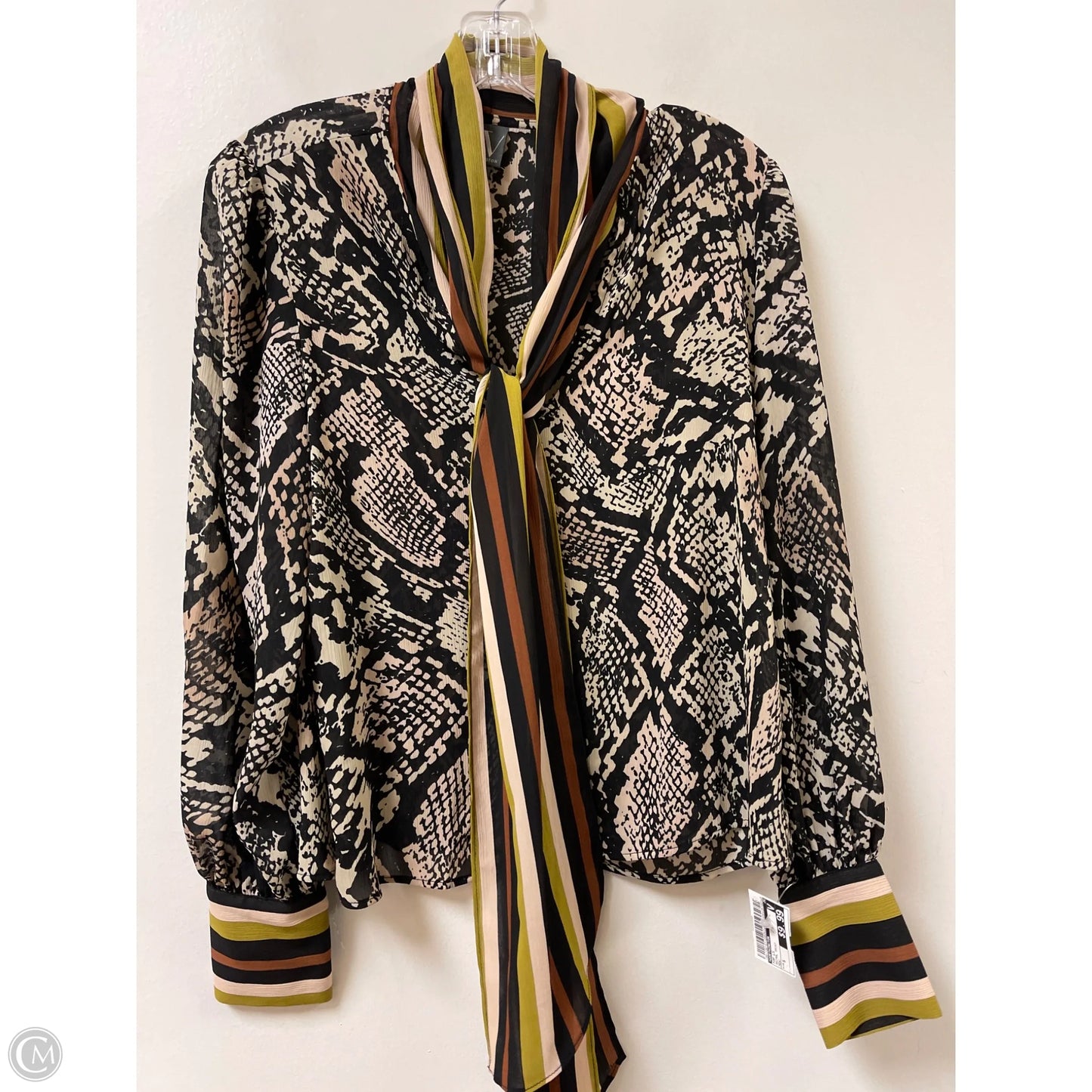 Top Long Sleeve By Worthington In Animal Print, Size: S