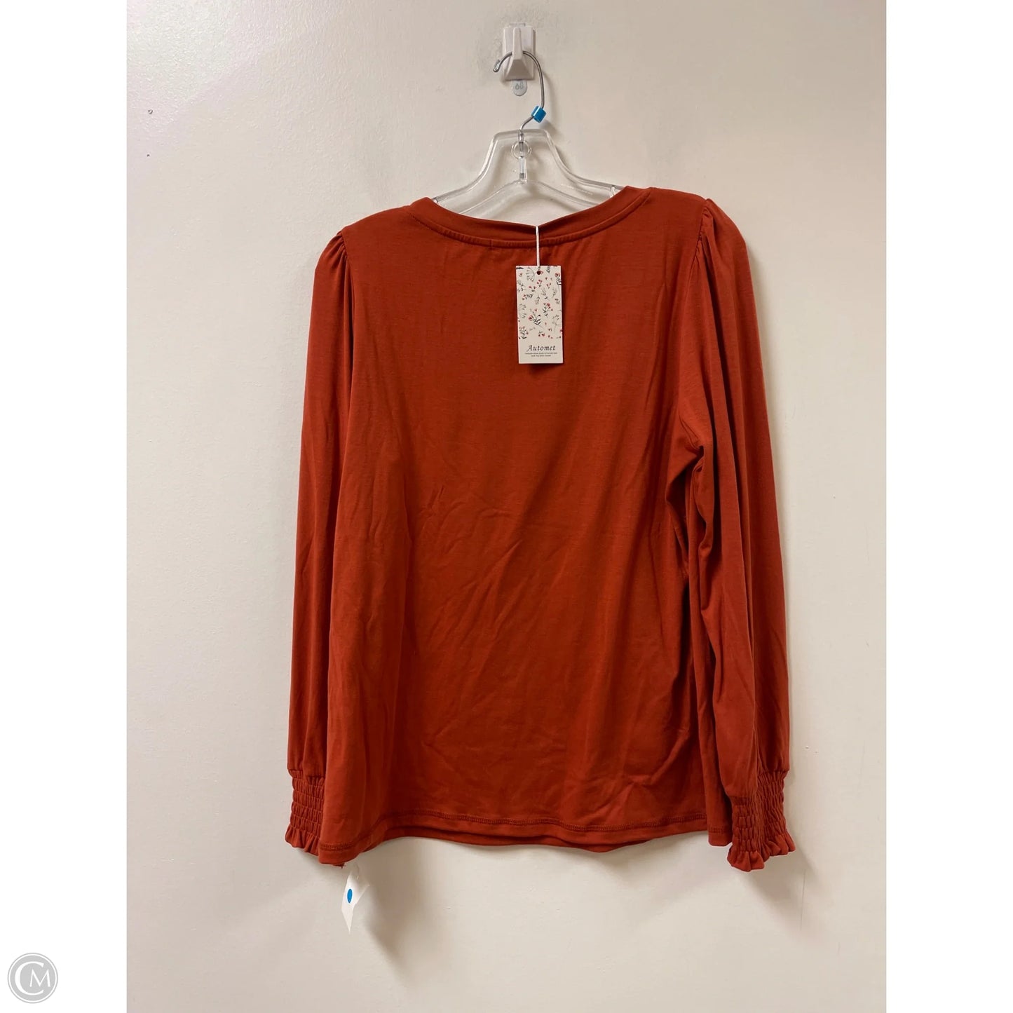 Top Long Sleeve By Automet In Orange, Size: M
