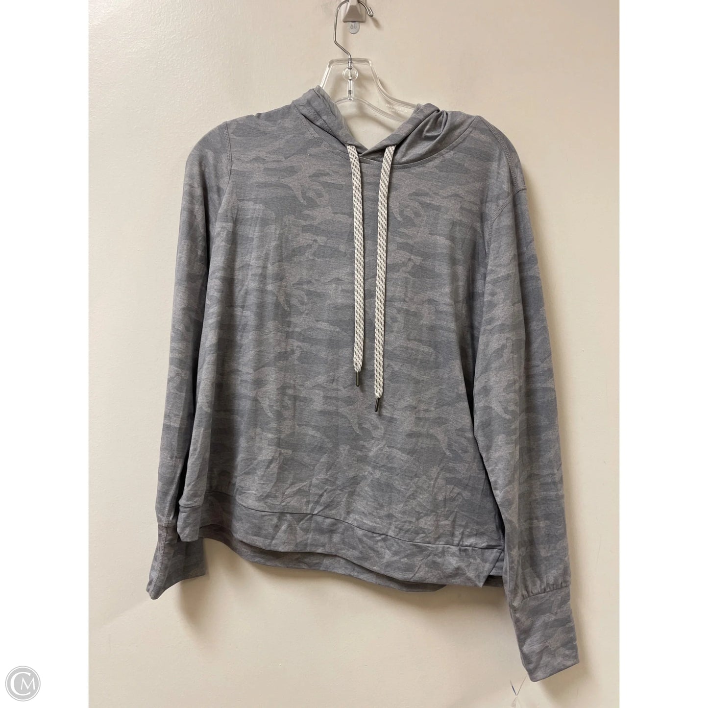 Athletic Top Long Sleeve Hoodie By Members Mark In Grey, Size: M