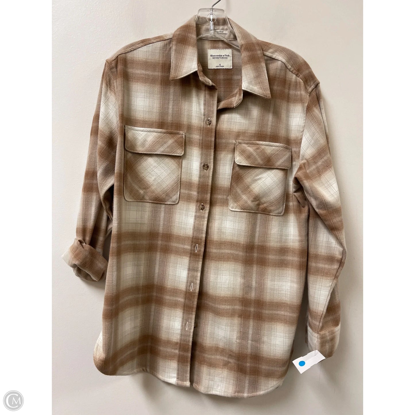 Blouse Long Sleeve By Abercrombie And Fitch In Bronze, Size: S