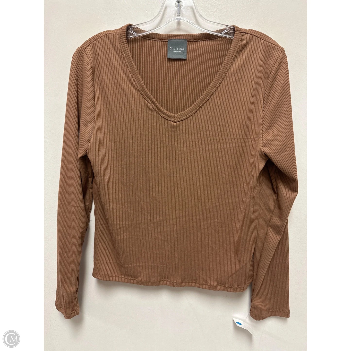 Top Long Sleeve By Olivia Rae In Bronze, Size: L