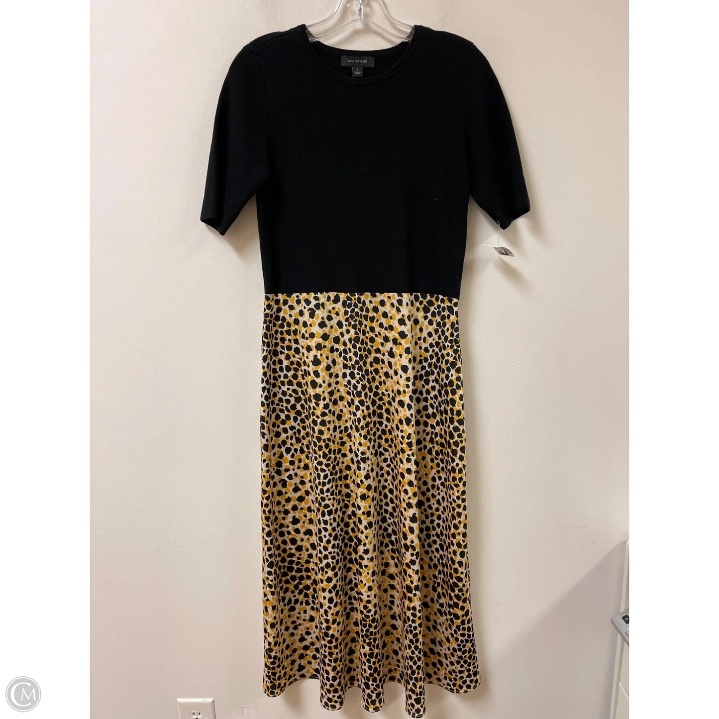 Dress Casual Maxi By Ann Taylor In Black & Yellow, Size: S