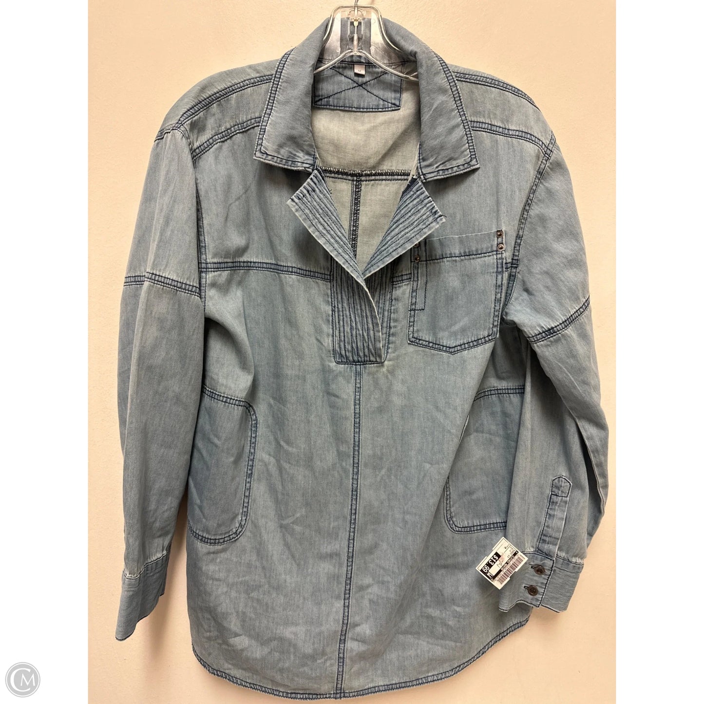 Tunic Long Sleeve By Clothes Mentor In Blue, Size: M