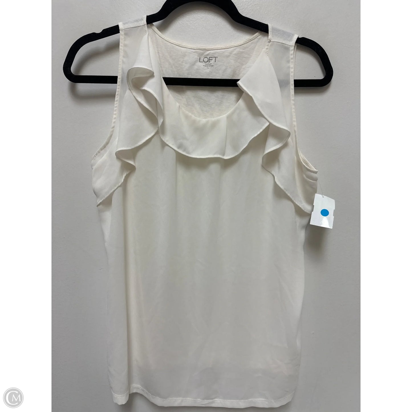 Top Sleeveless By Loft In Cream, Size: L