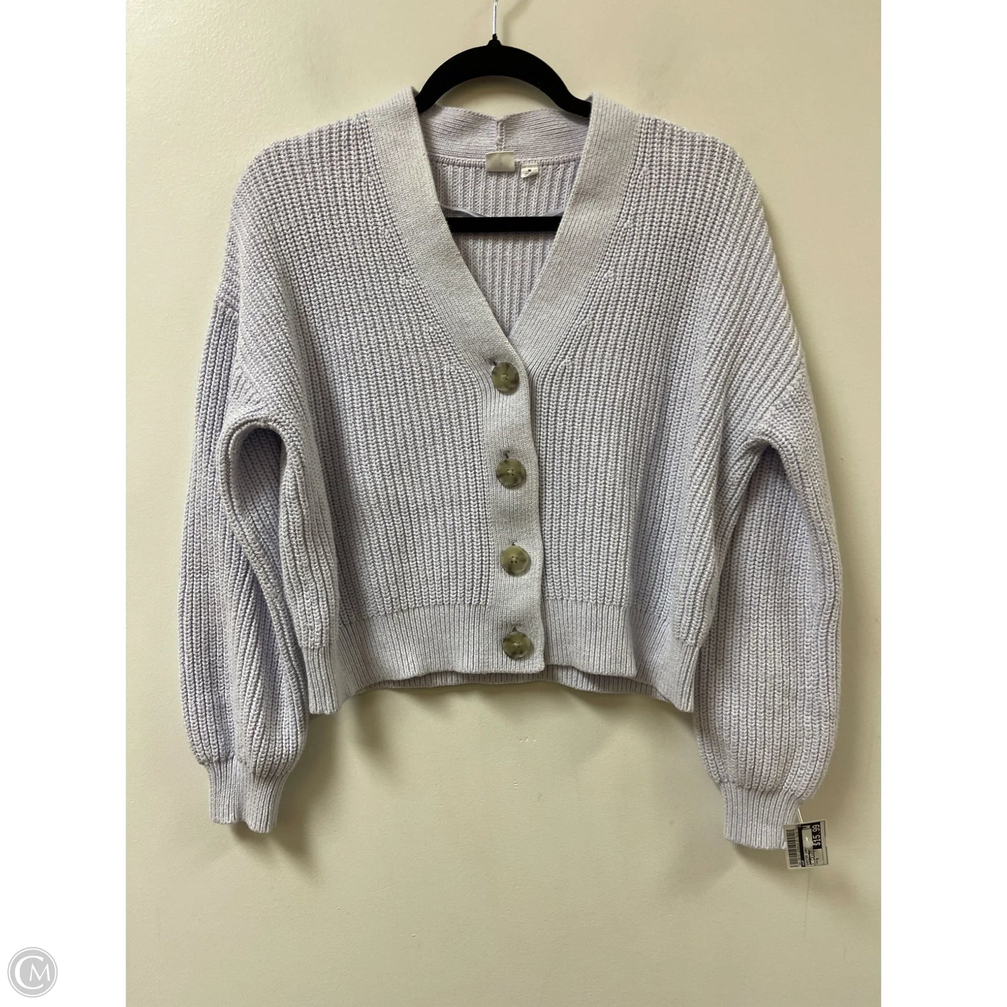Sweater Cardigan By Gap In Rainbow Print, Size: M