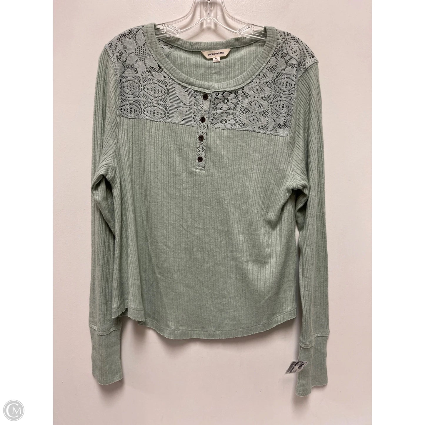Top Long Sleeve By Lucky Brand In Green, Size: Xl