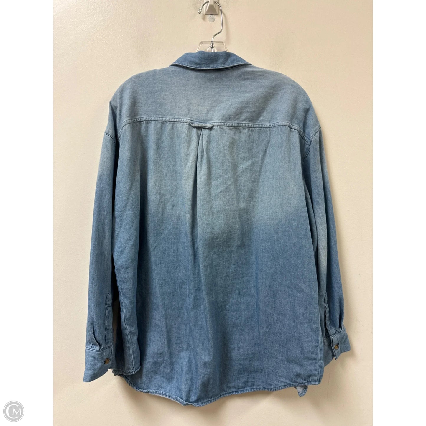 Blouse Long Sleeve By Old Navy In Blue, Size: M