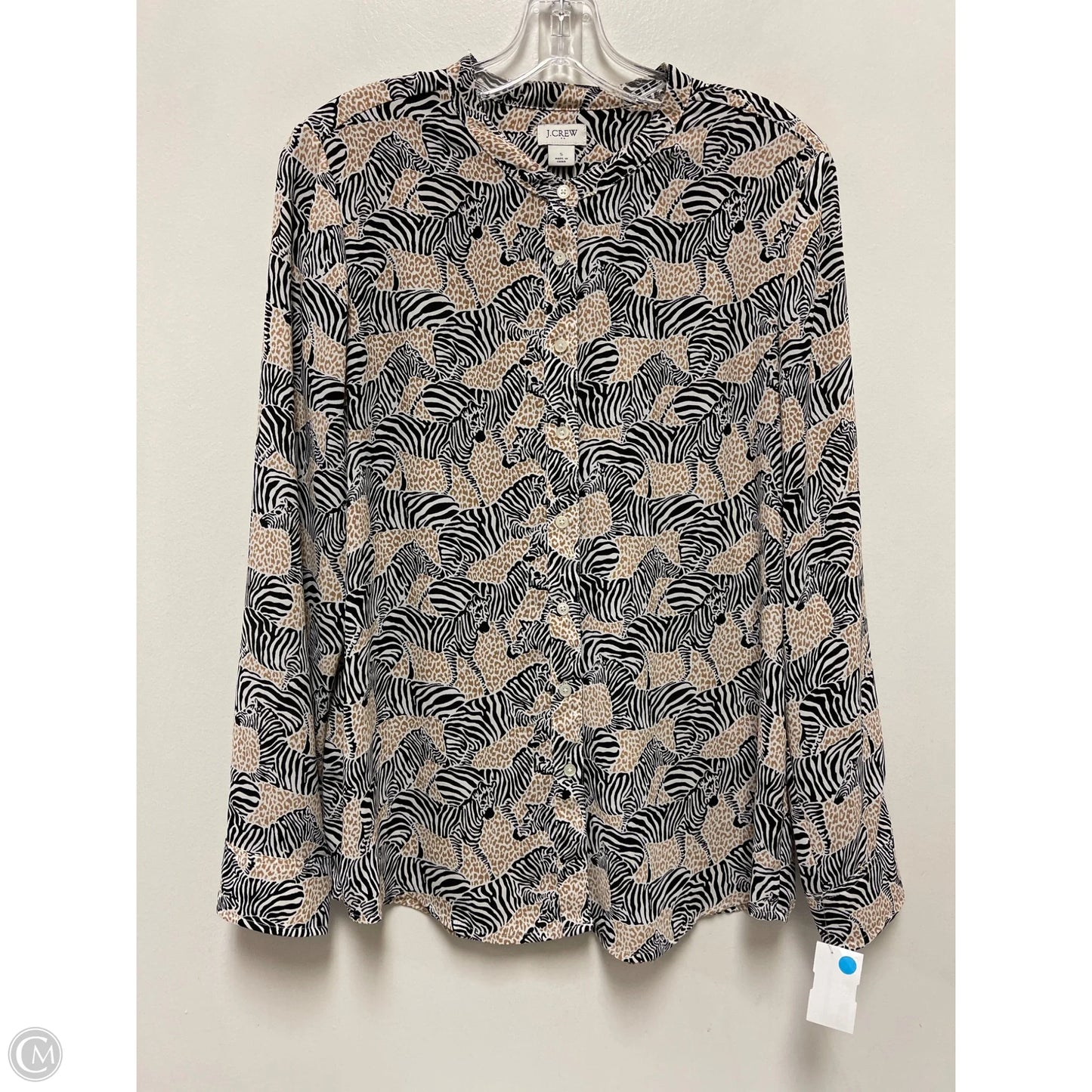 Blouse Long Sleeve By J. Crew In Animal Print, Size: S