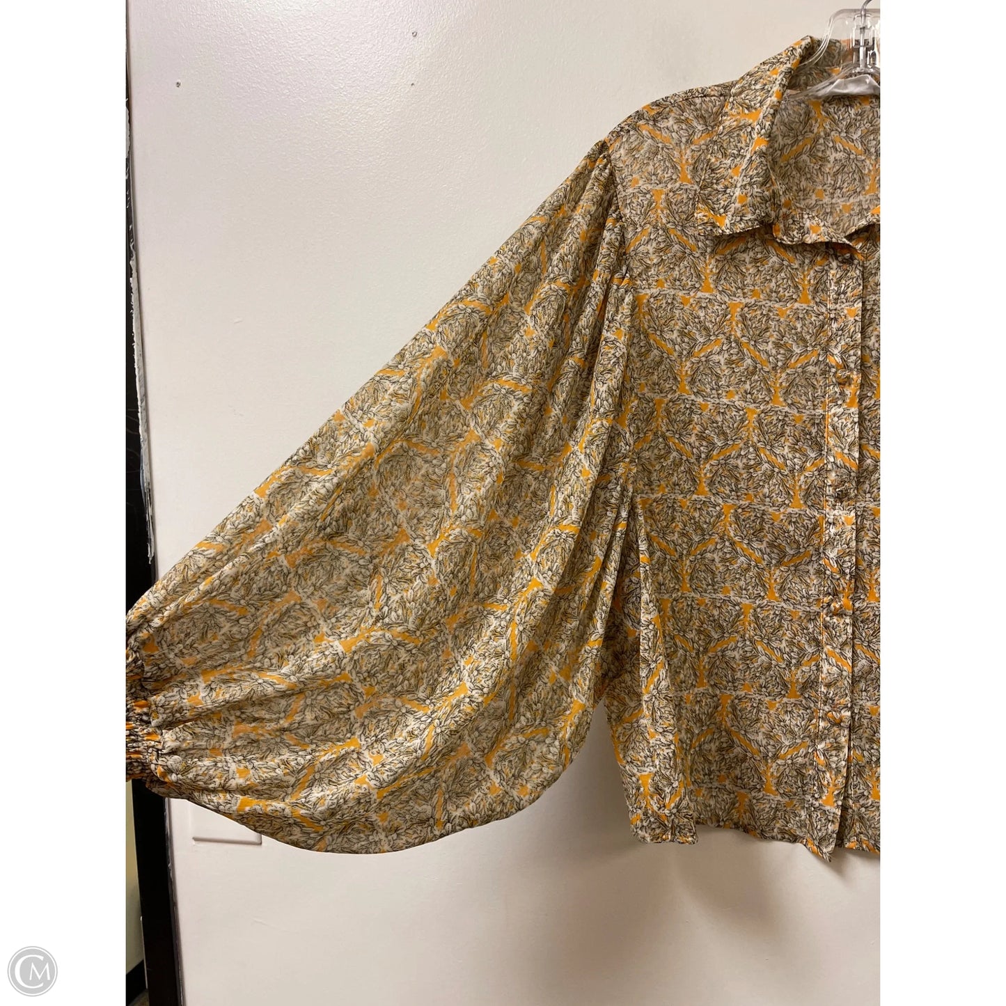 Blouse Long Sleeve By Clothes Mentor In Yellow, Size: S