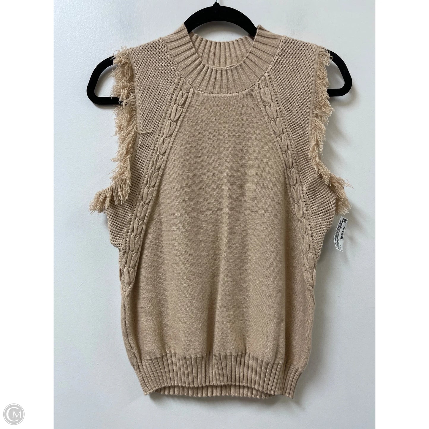 Sweater Short Sleeve By Clothes Mentor In Tan, Size: S