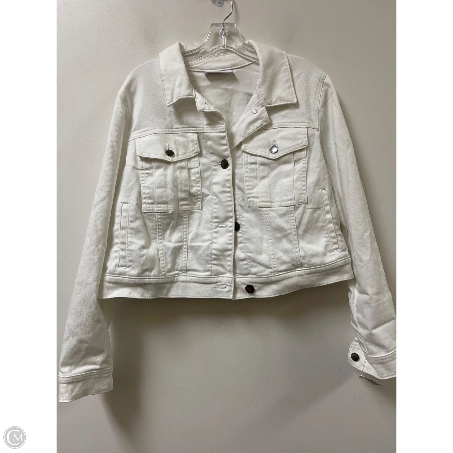 Jacket Denim By Lane Bryant In White, Size: 1x
