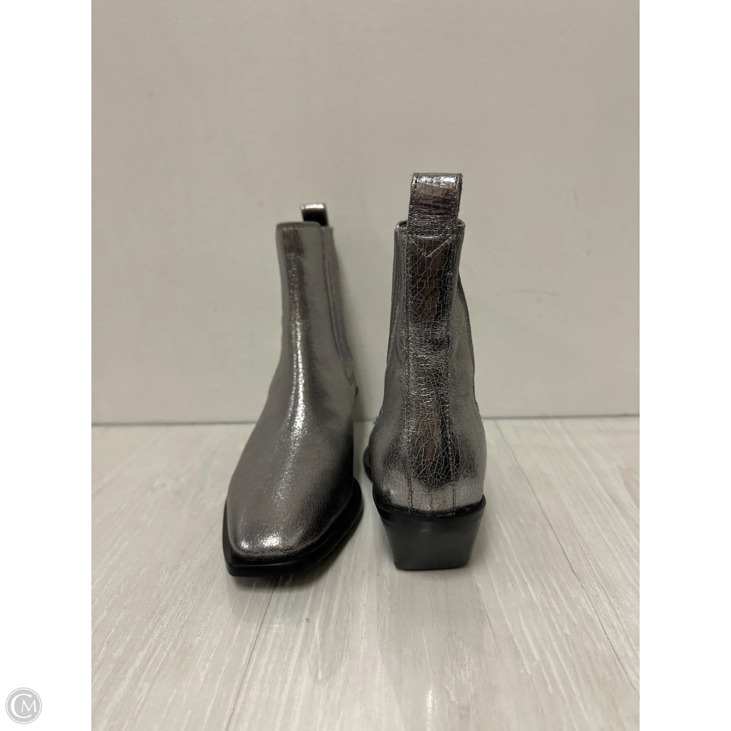 Boots Ankle Heels By Seychelles In Silver, Size: 9.5