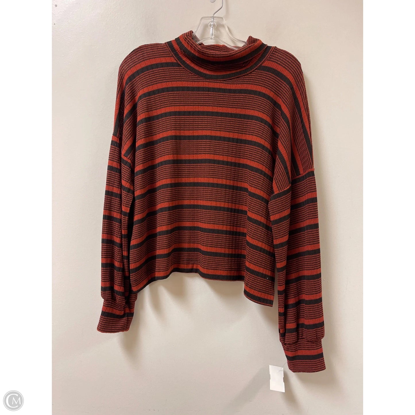 Top Long Sleeve By Final Touch In Orange, Size: L