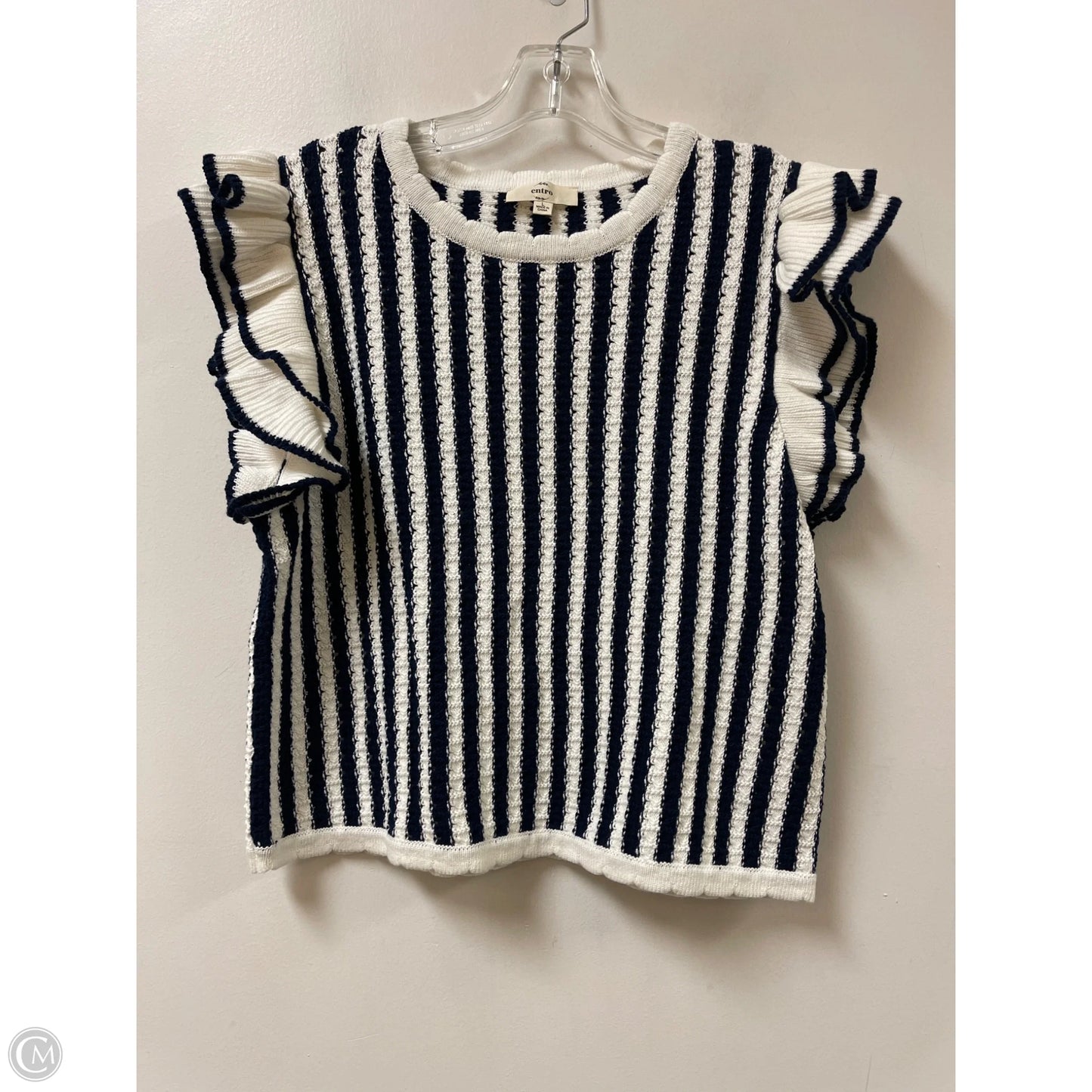 Top Short Sleeve By Entro In Navy, Size: L