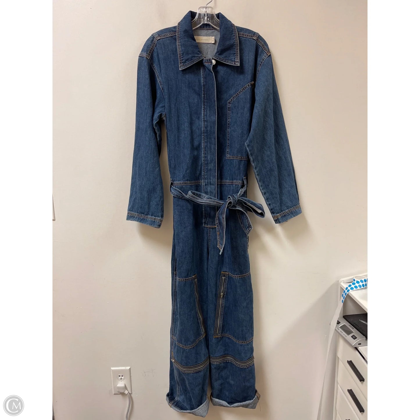 Jumpsuit By Clothes Mentor In Blue Denim, Size: M
