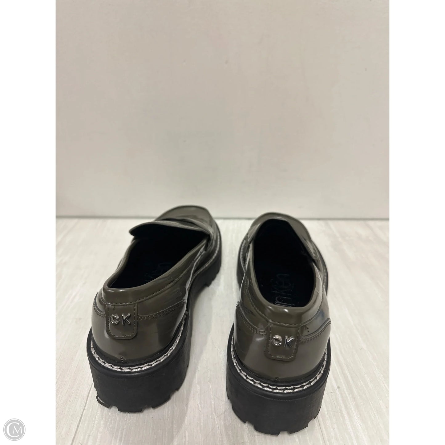 Shoes Heels Wedge By Calvin Klein In Green, Size: 8