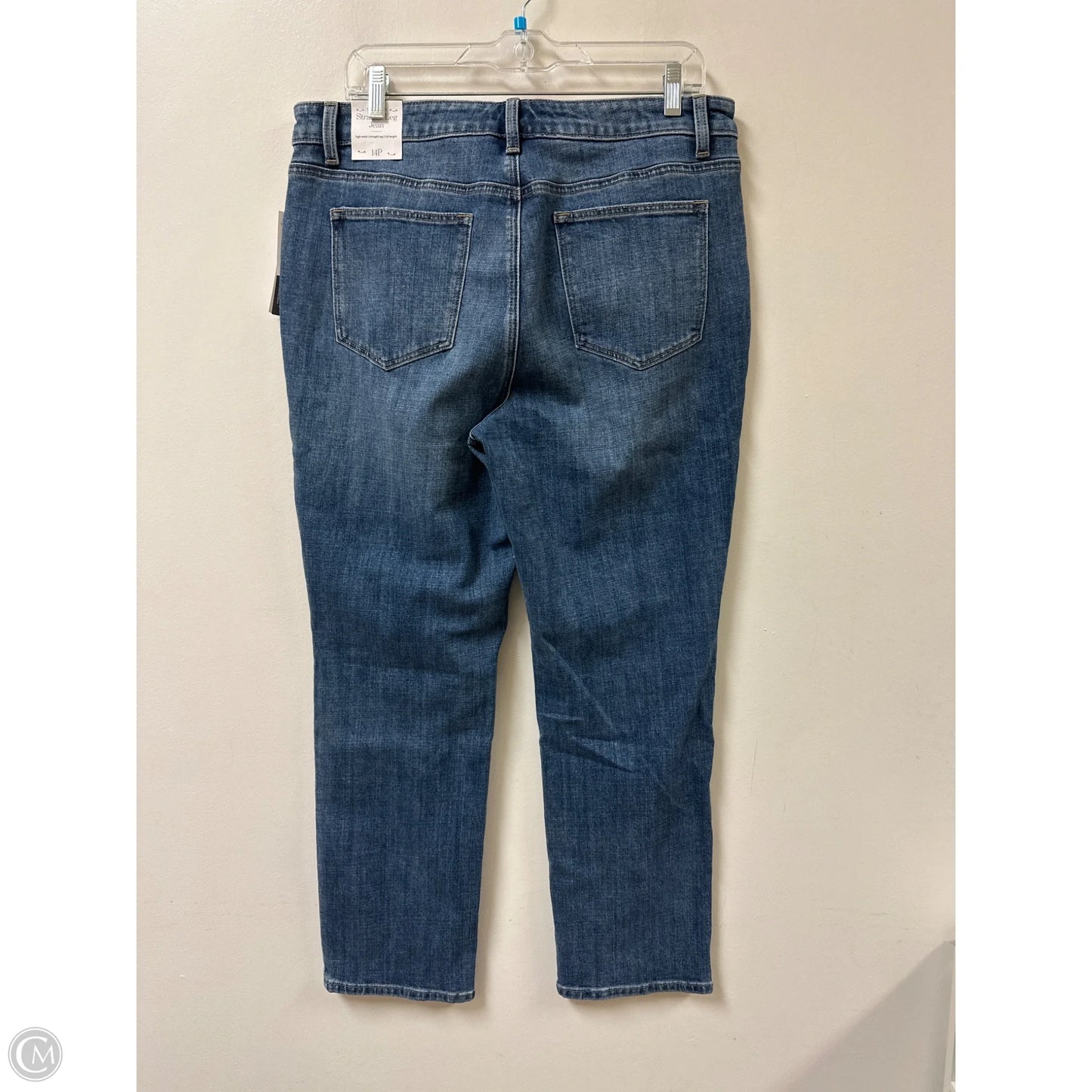 Jeans Straight By Talbots In Blue Denim, Size: 14