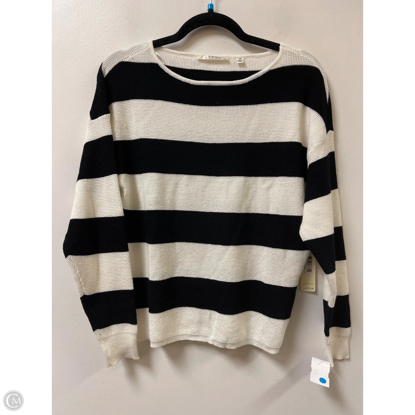 Sweater By Cyrus In Black & White, Size: Xs