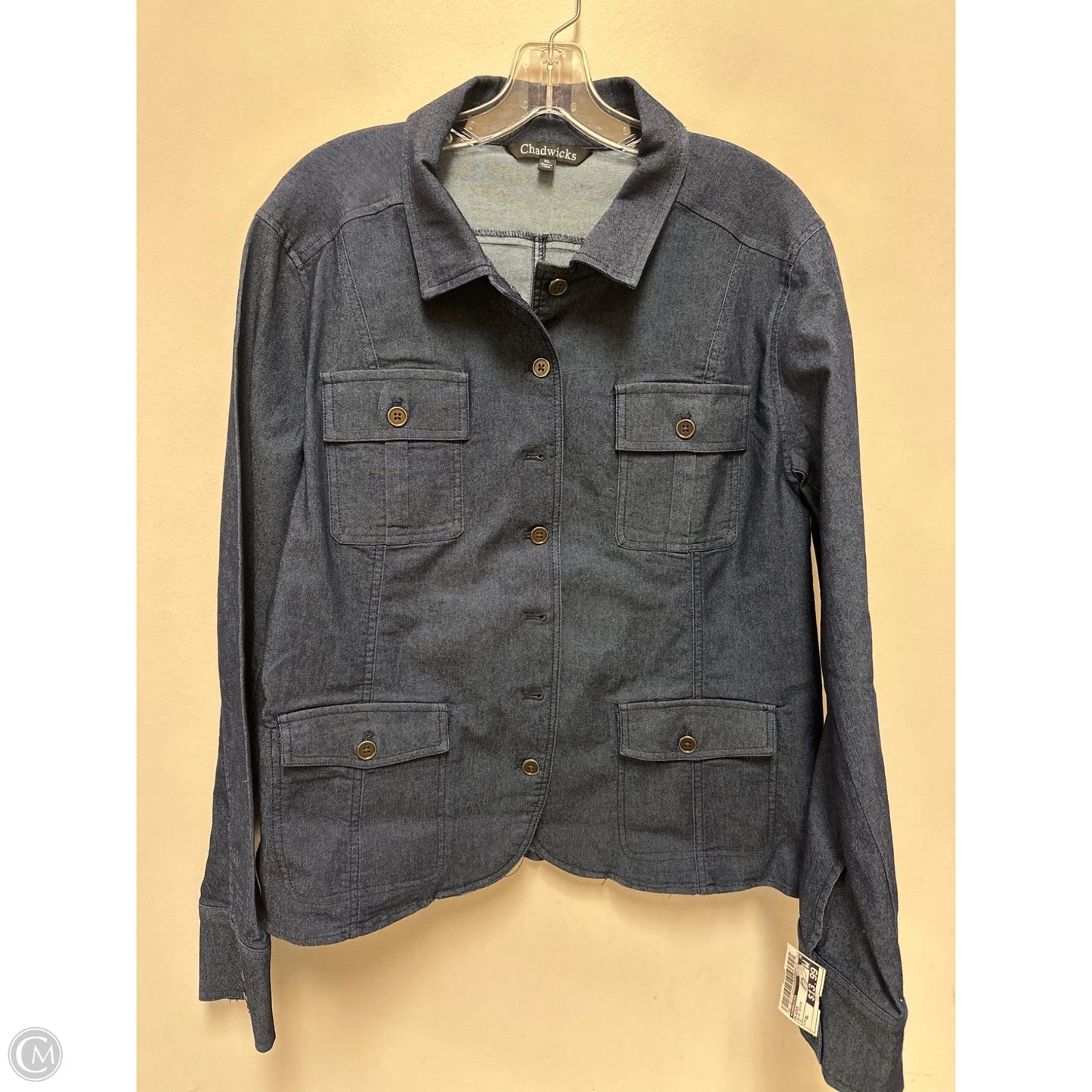 Blazer By Chadwicks In Blue Denim, Size: Xl