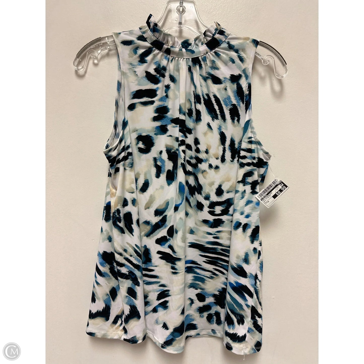 Top Sleeveless By Limited In Blue & White, Size: M