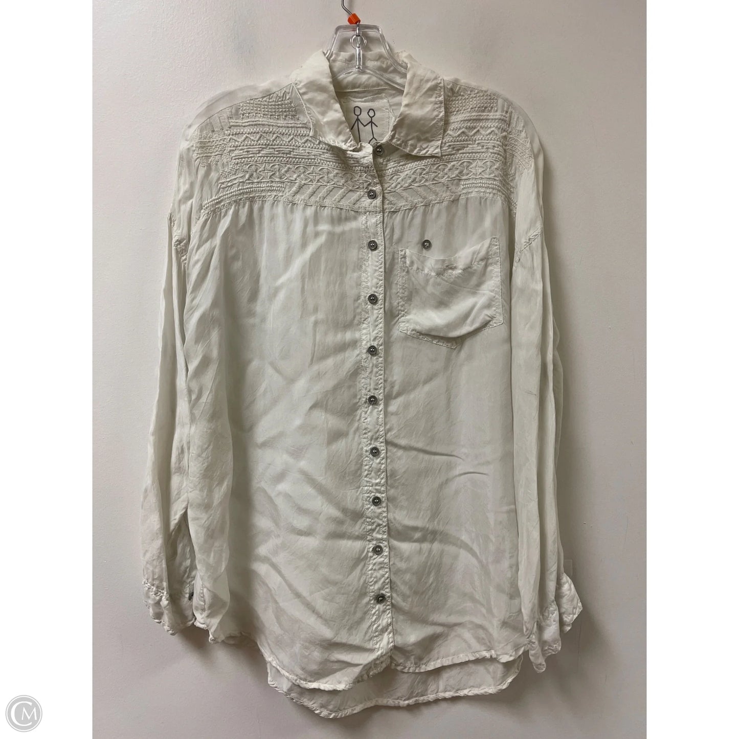 Blouse Long Sleeve By Johnny Was In Cream, Size: Xs