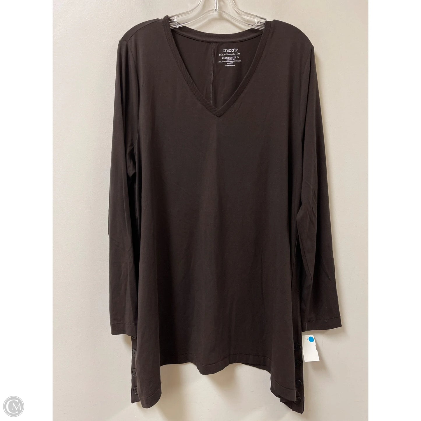 Tunic Long Sleeve By Chicos In Brown, Size: Xl