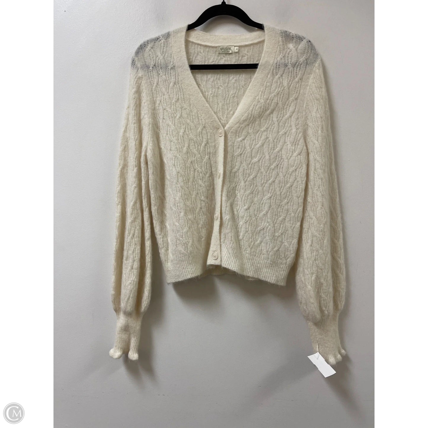 Sweater Cardigan By Spartina In Cream, Size: M