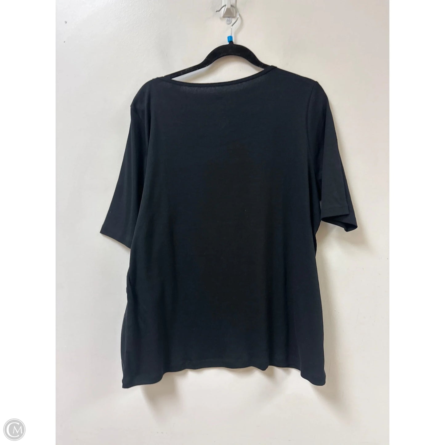 Top Short Sleeve By St Johns Bay In Black, Size: 1x