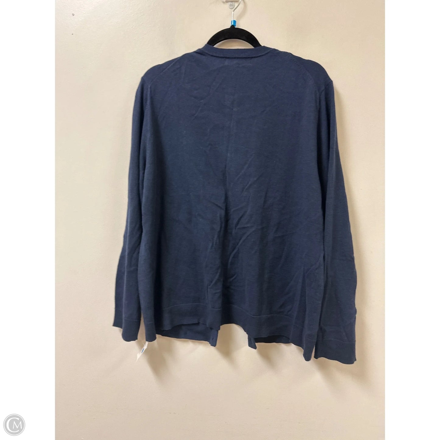 Sweater Cardigan By Karen Scott In Navy, Size: 1x