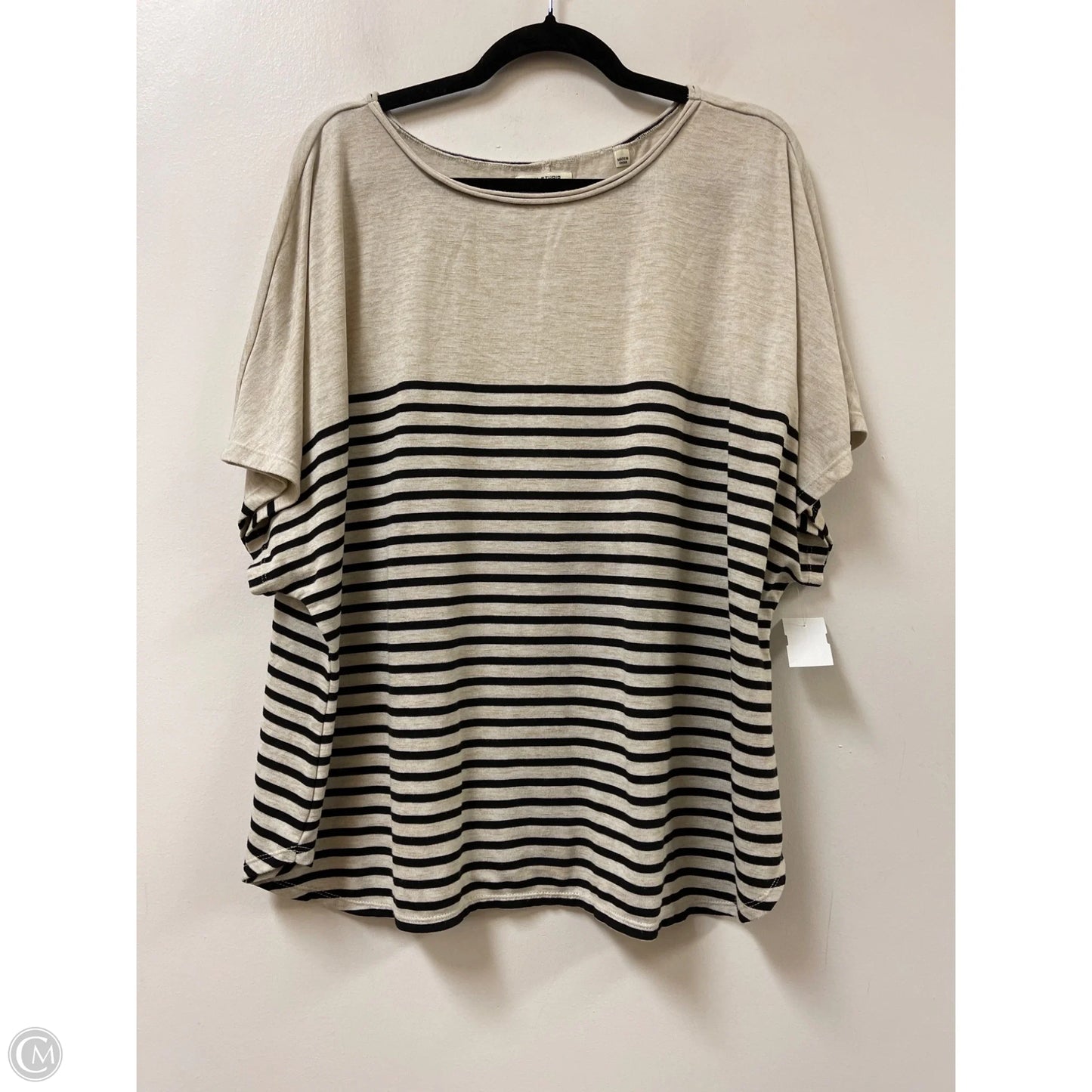 Top Short Sleeve By Max Studio In Cream, Size: 3x