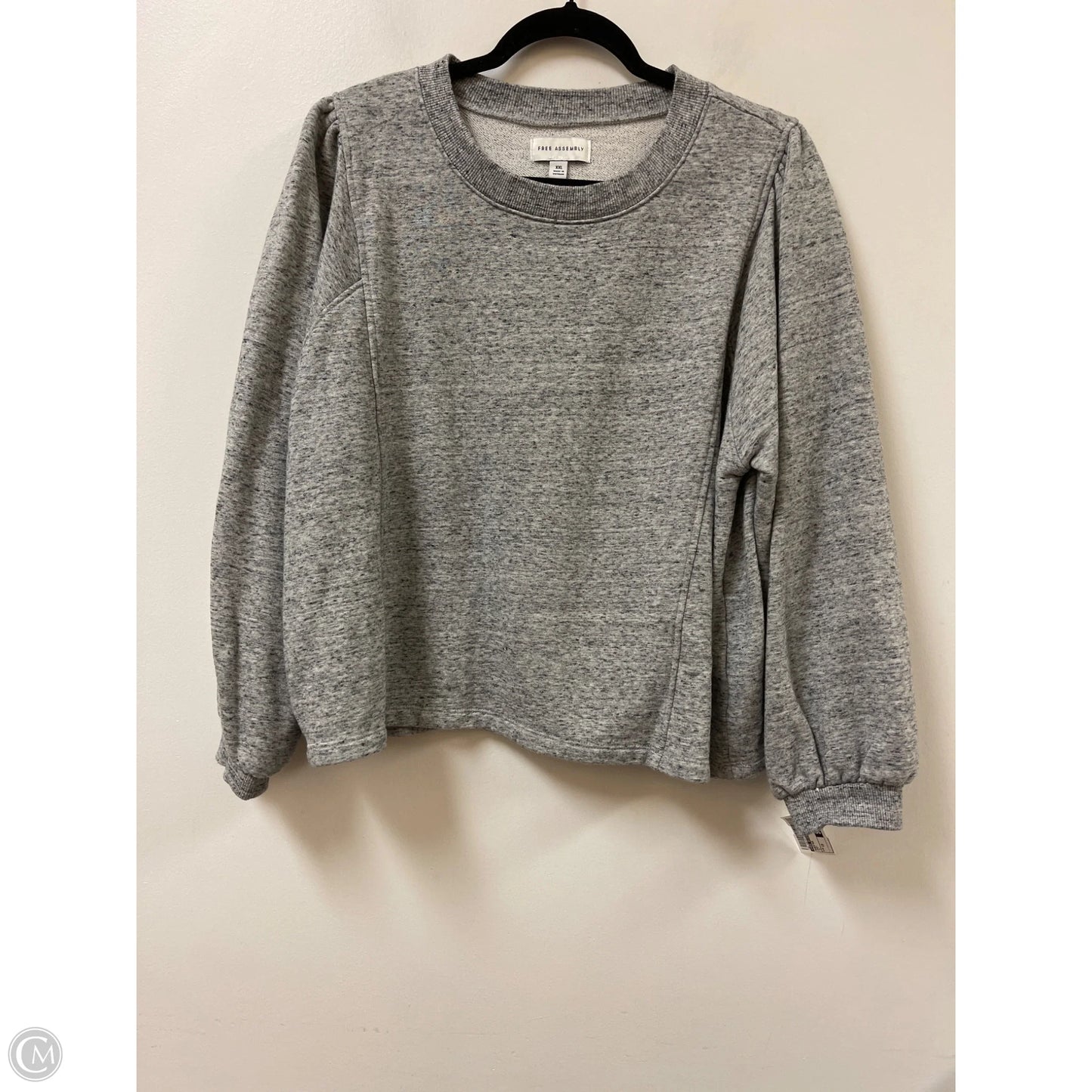 Sweater By Free Assembly In Grey, Size: 1x