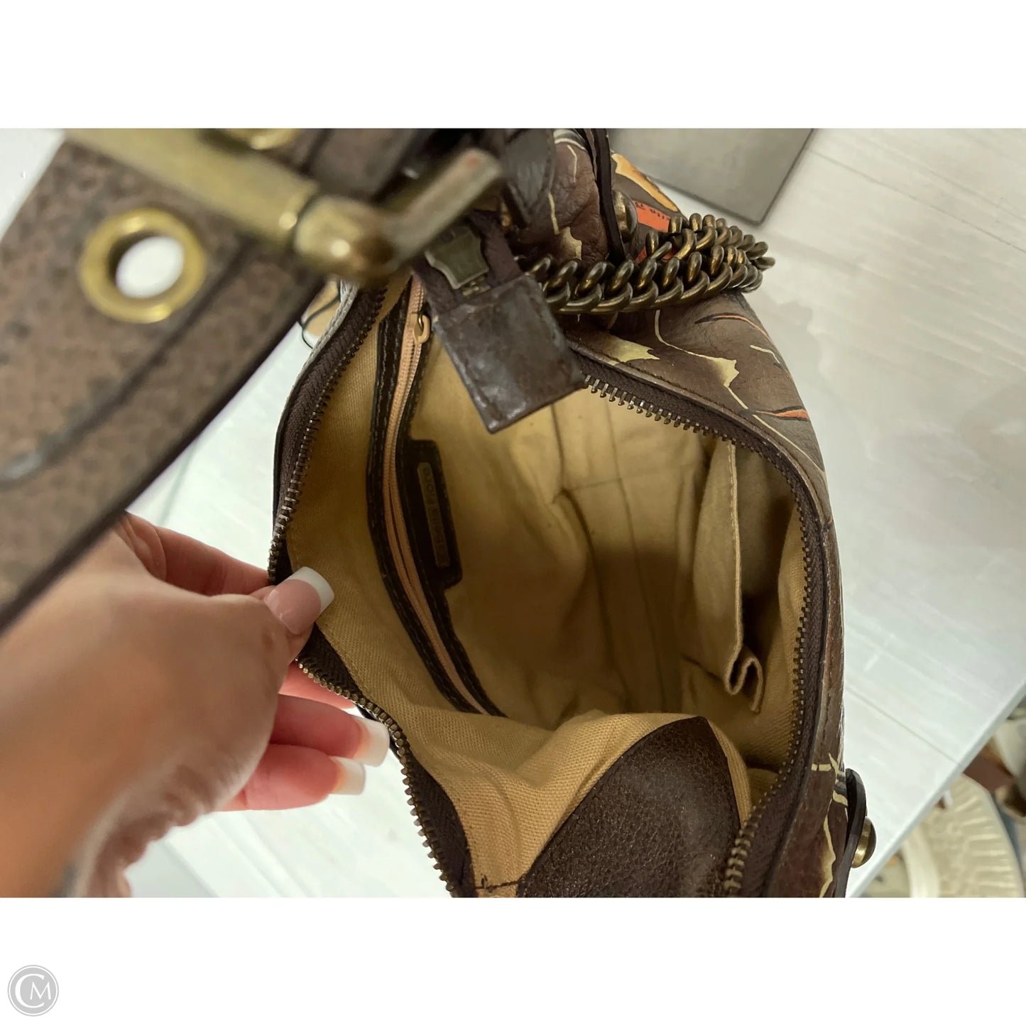 Handbag Leather By Isabella Fiore, Size: Medium