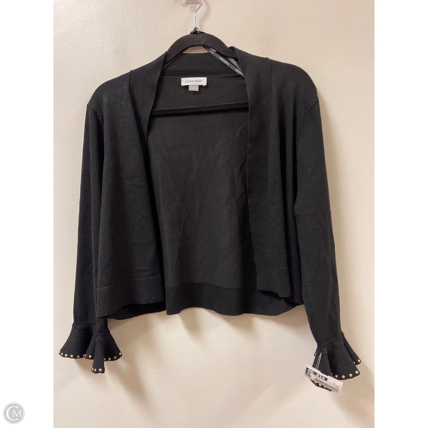 Sweater Cardigan By Calvin Klein In Black, Size: Xl