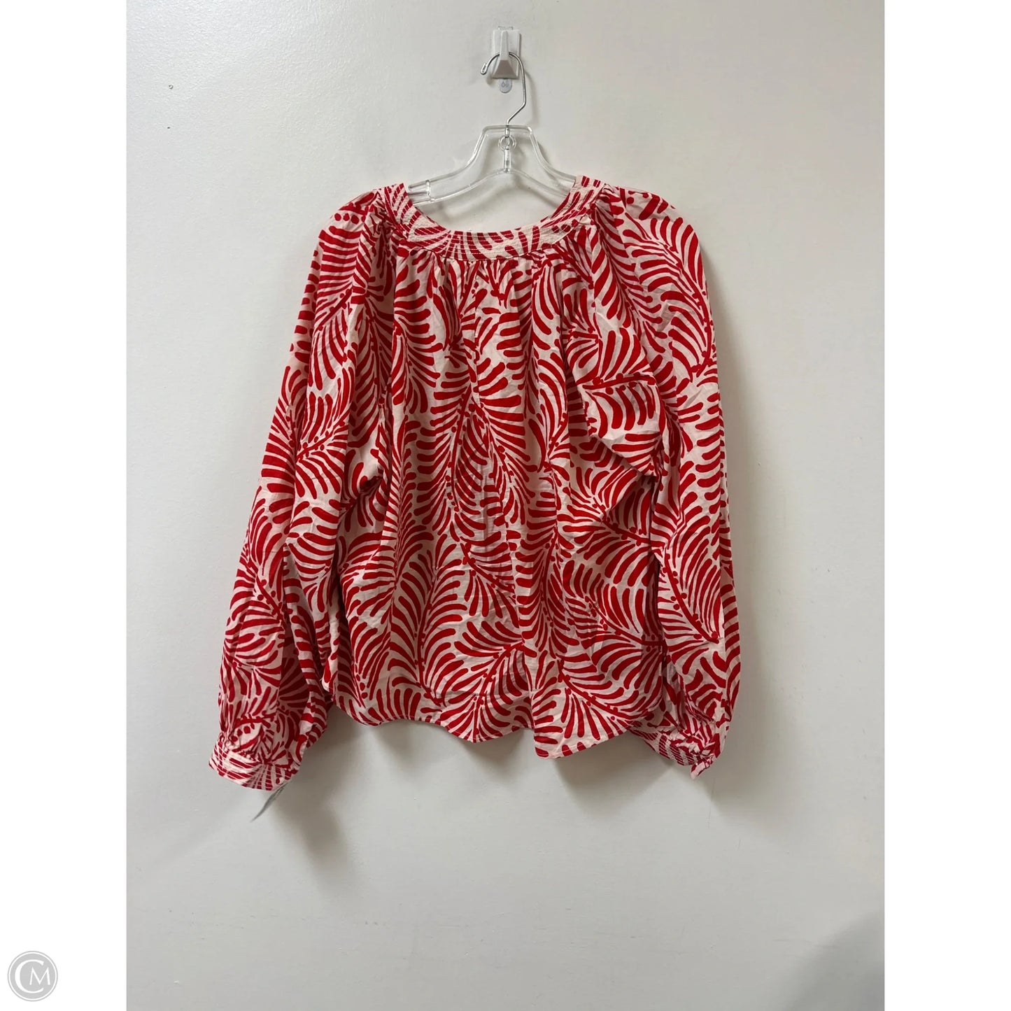 Top Long Sleeve By H&m In Red, Size: L