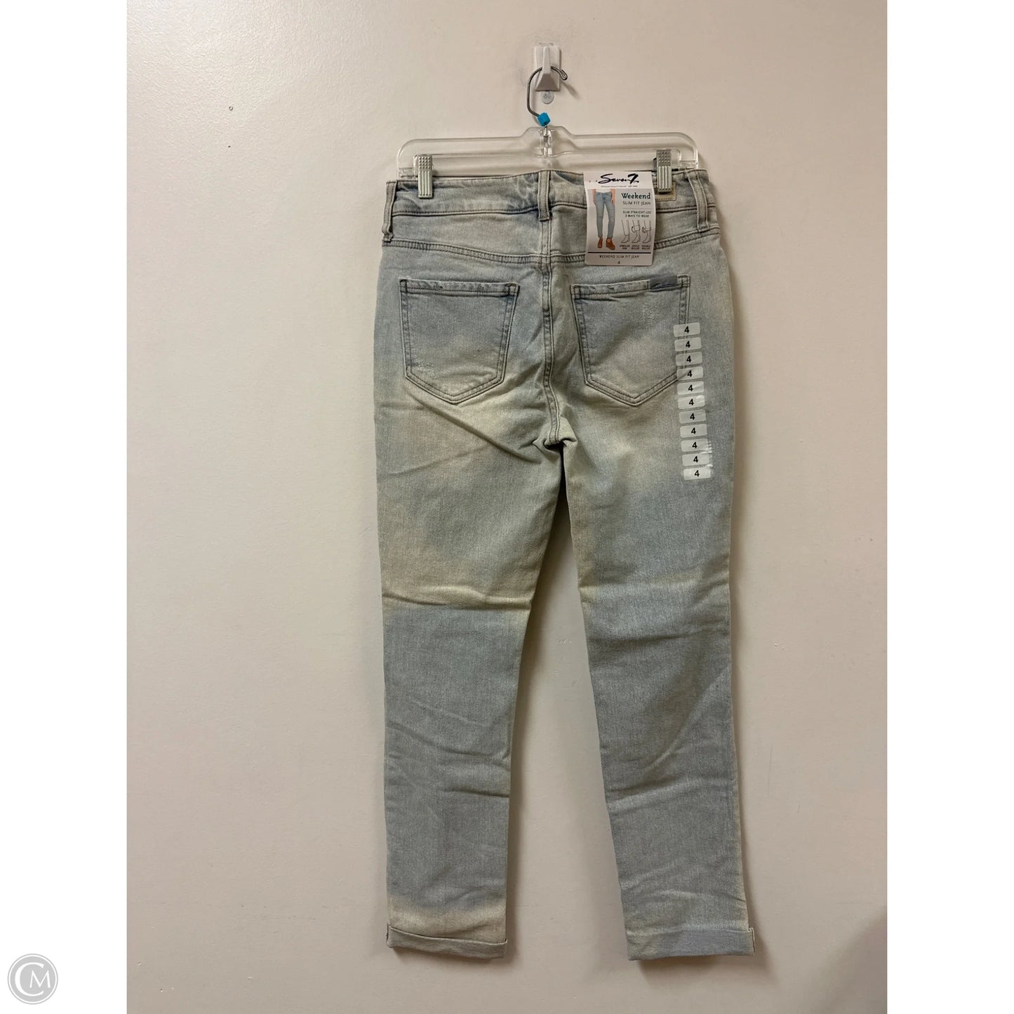 Jeans Skinny By Seven 7 In Blue Denim, Size: 4