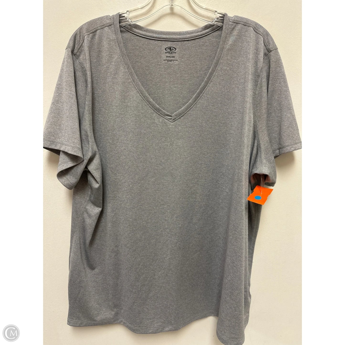 Athletic Top Short Sleeve By Athletic Works In Grey, Size: 2x