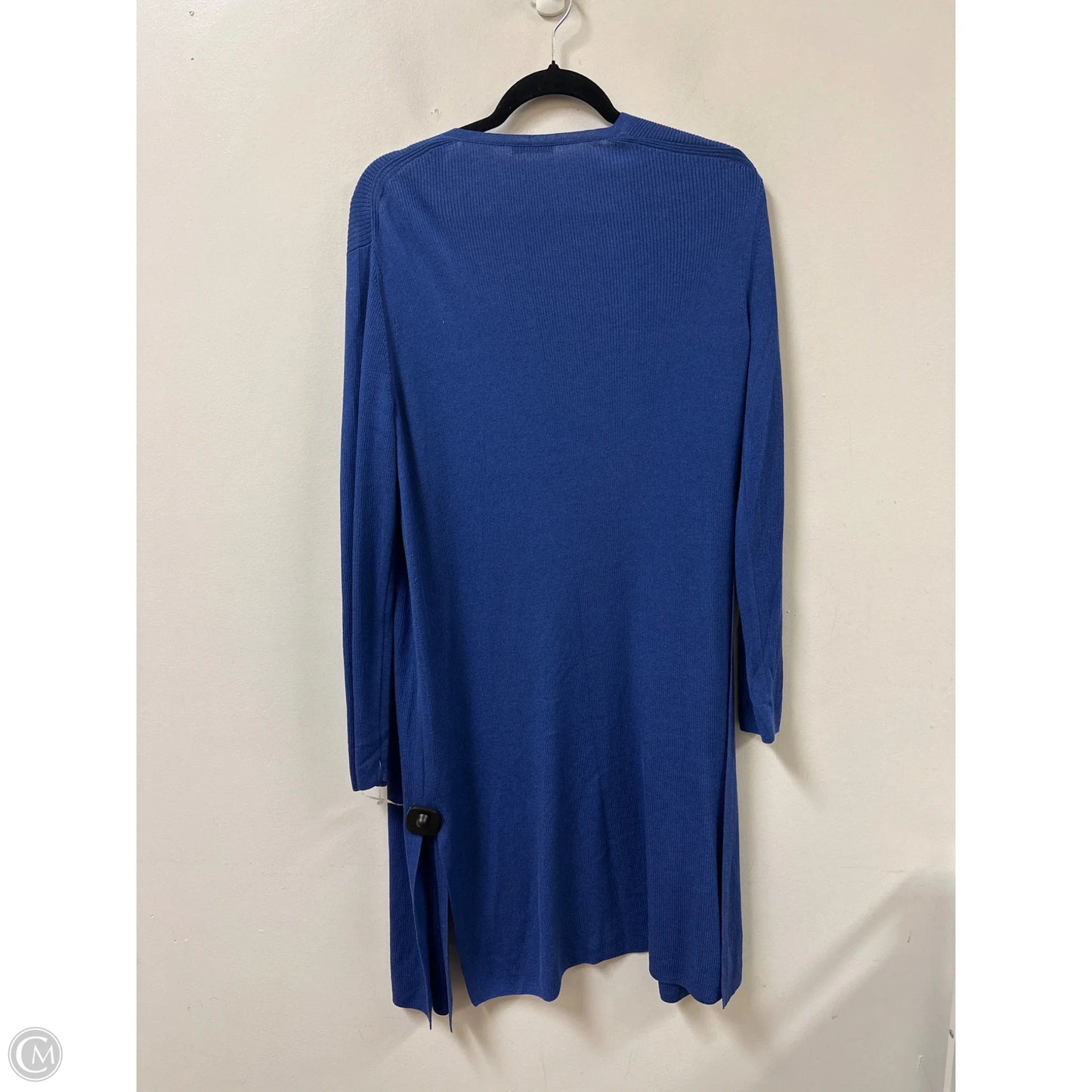 Sweater Cardigan Designer By Lafayette 148 In Blue, Size: L