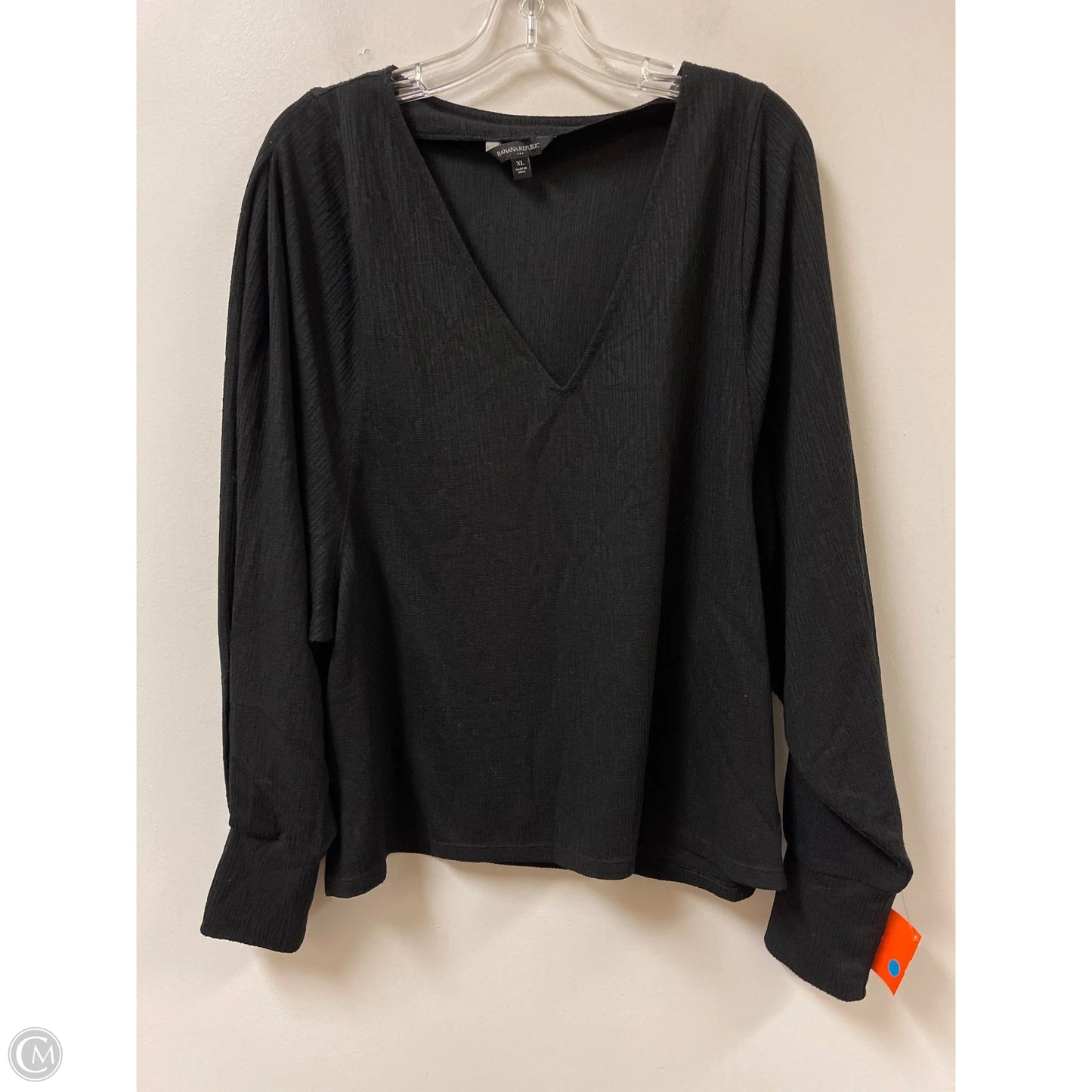 Top Long Sleeve By Banana Republic In Black, Size: Xl