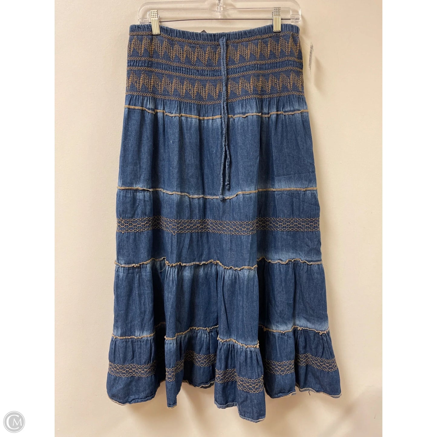 Skirt Maxi By Lapis In Blue Denim, Size: L
